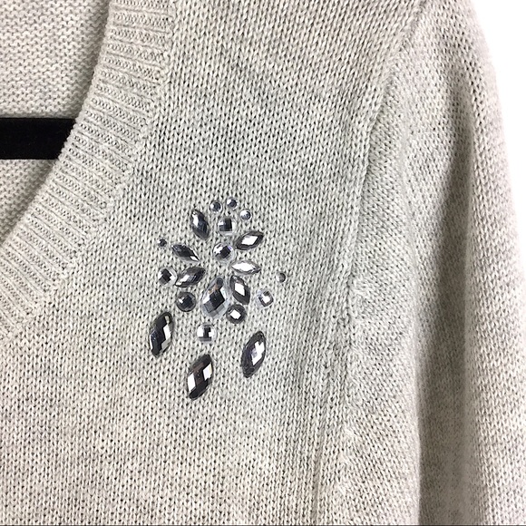 Lane Bryant | 18/20 Grey Embellished Knit Sweater - Picture 3 of 6